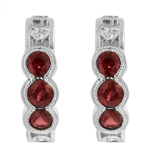 View 14Kw or y/14kr Gold Ruby Earrings