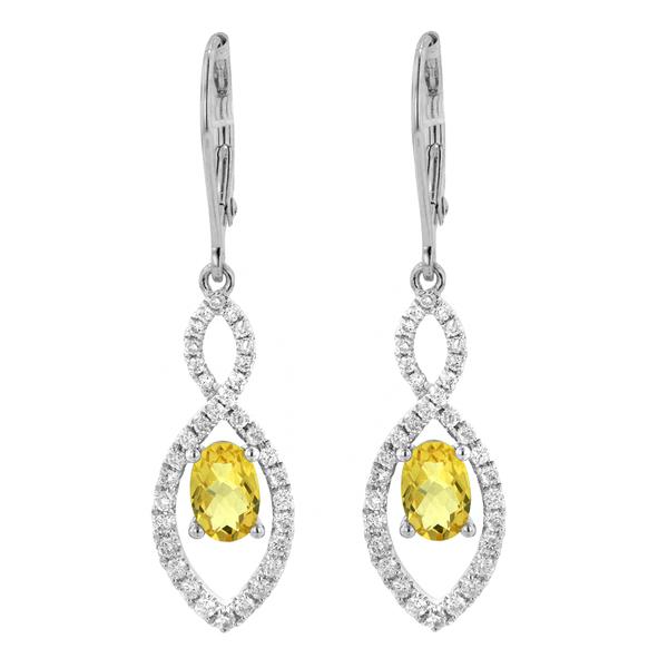 View 14Kw or y/14kr Gold Citrine Earrings