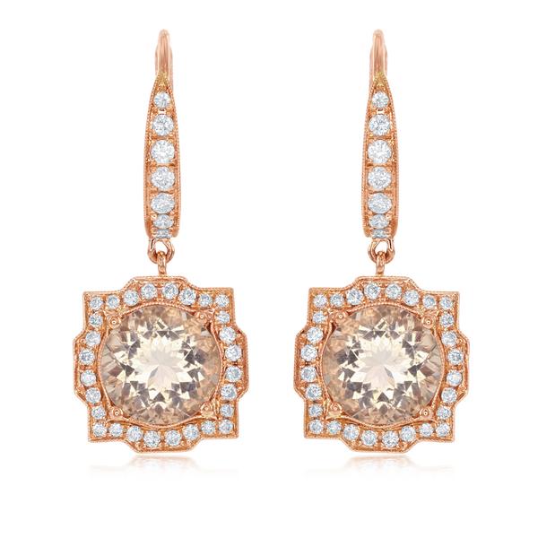 View 14Kw or y/14kr Gold Morganite Earrings