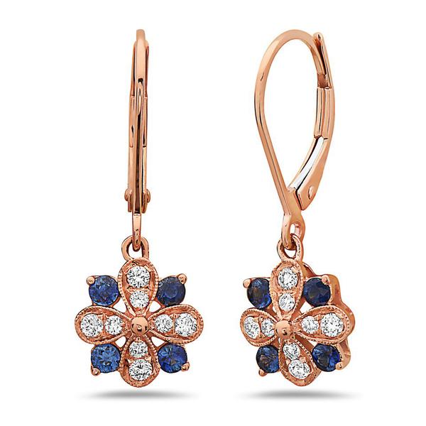 View 14Kw or y/14kr Gold Sapphire Earrings