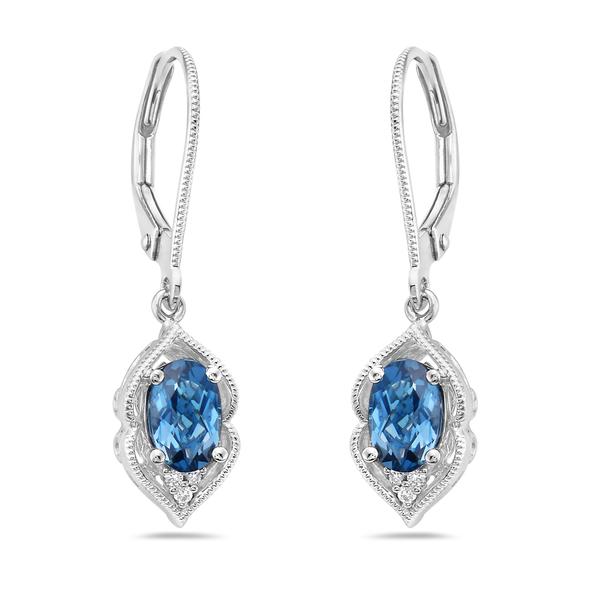 View 14Kw or y/14kr Gold Light Blue Topaz Earrings