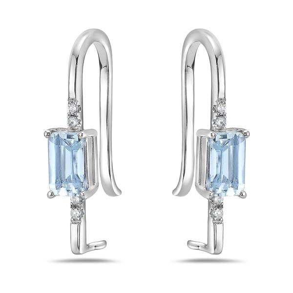 View 14Kw or y/14kr Gold Aquamarine Earrings