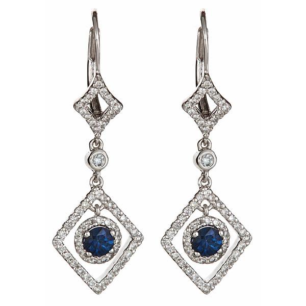 View 14Kw or y/14kr Gold Sapphire Earrings