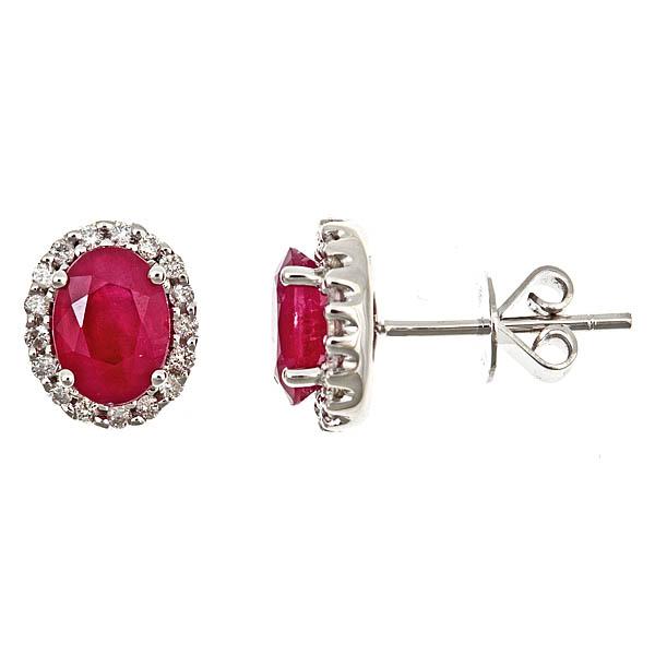 View 14Kw or y/14kr Gold Ruby Earrings