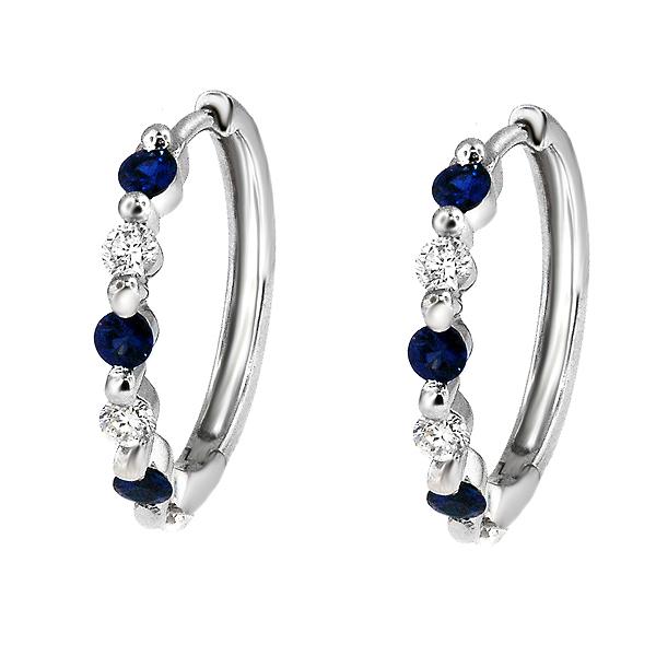 View 14Kw or y/14kr Gold Sapphire Earrings