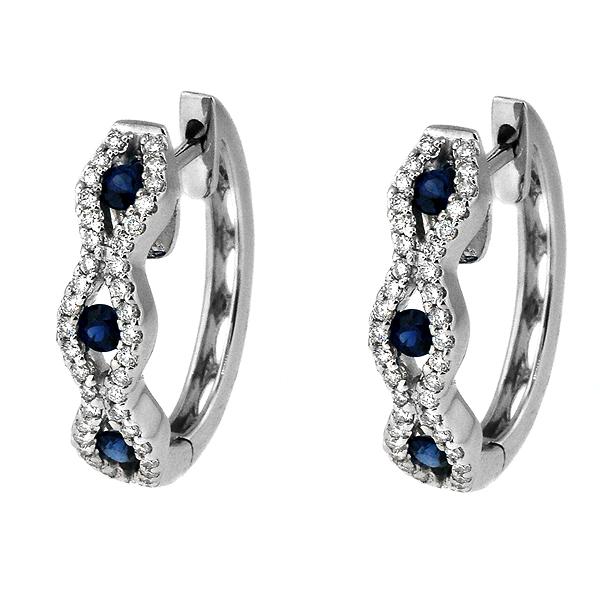 View 14Kw or y/14kr Gold Sapphire Earrings