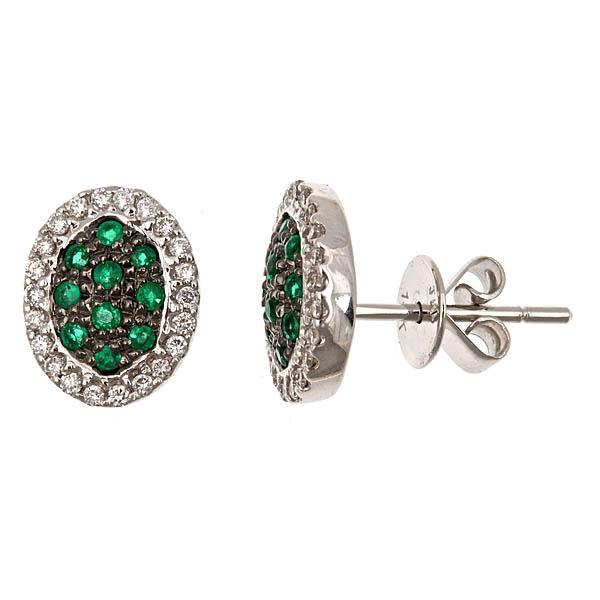 View 14Kw or y/14kr Gold Emerald Earrings