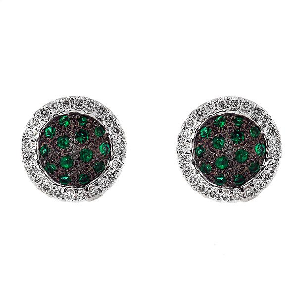 View 14Kw or y/14kr Gold Emerald Earrings