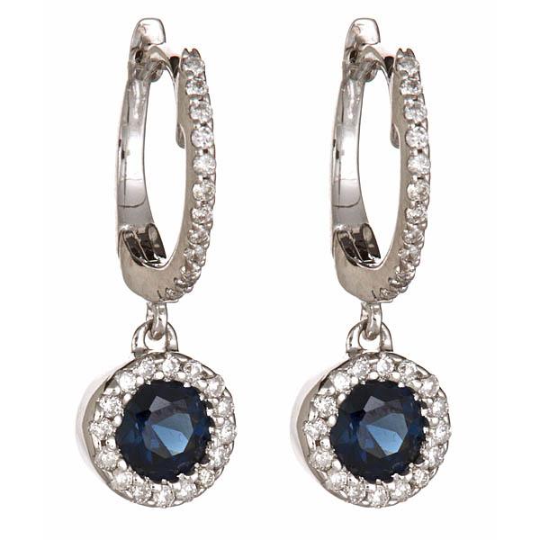 View 14Kw or y/14kr Gold Sapphire Earrings