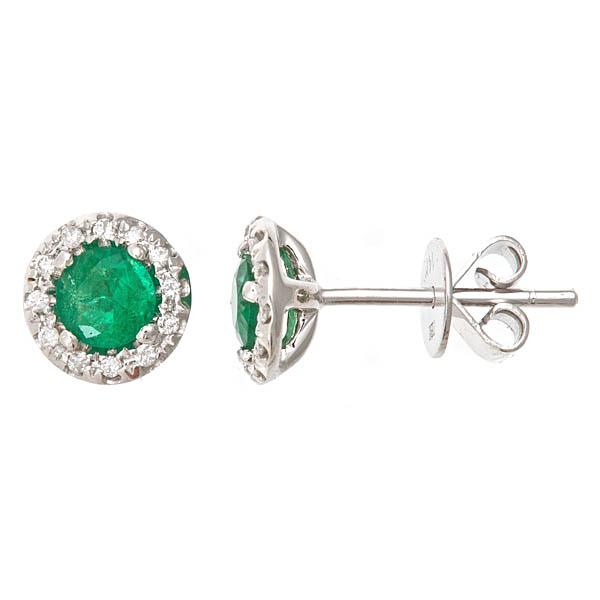 View 14Kw or y/14kr Gold Emerald Earrings