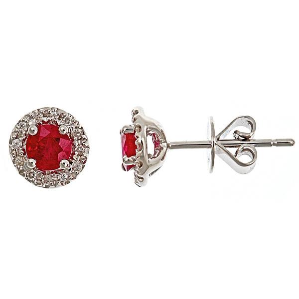 View 14Kw or y/14kr Gold Ruby Earrings