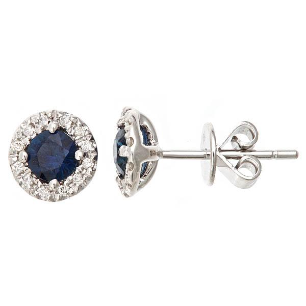 View 14Kw or y/14kr Gold Sapphire Earrings