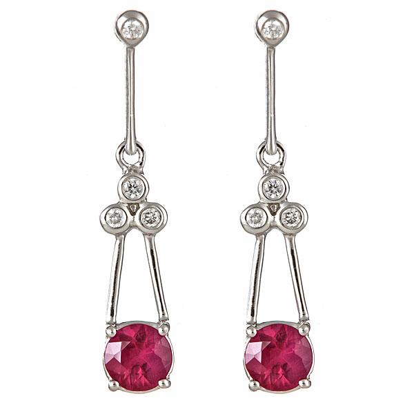View 14Kw or y/14kr Gold Ruby Earrings