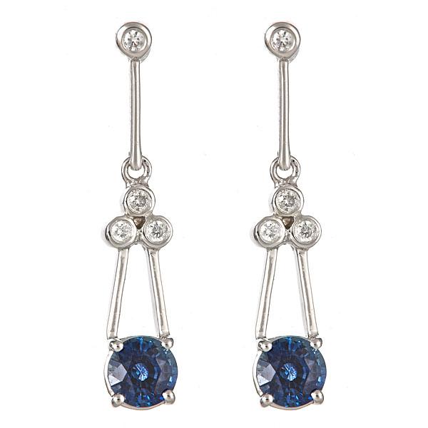 View 14Kw or y/14kr Gold Sapphire Earrings