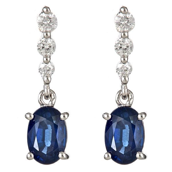 View 14Kw or y/14kr Gold Sapphire Earrings