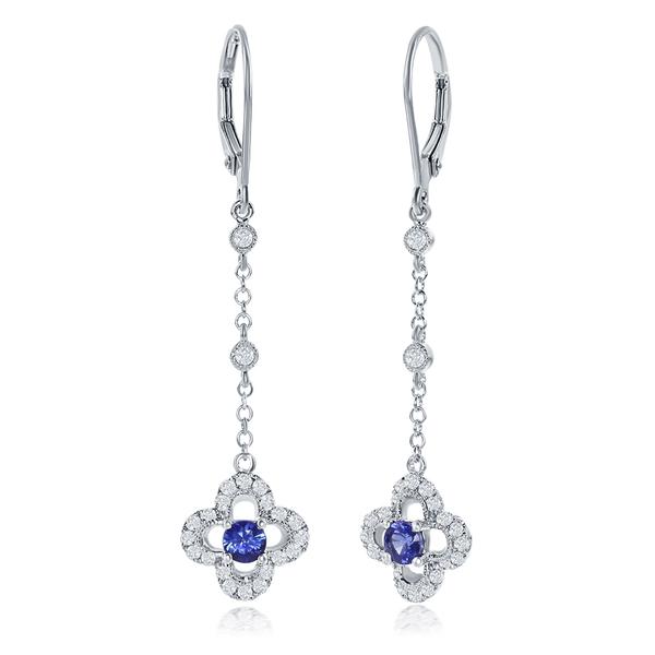 View 14Kw or y/14kr Gold Sapphire Earrings