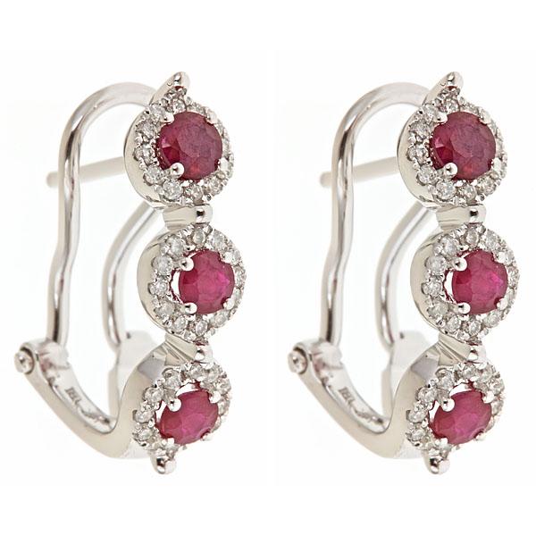 View 14Kw or y/14kr Gold Ruby Earrings