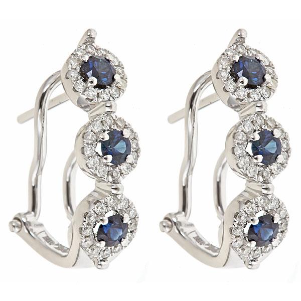 View 14Kw or y/14kr Gold Sapphire Earrings
