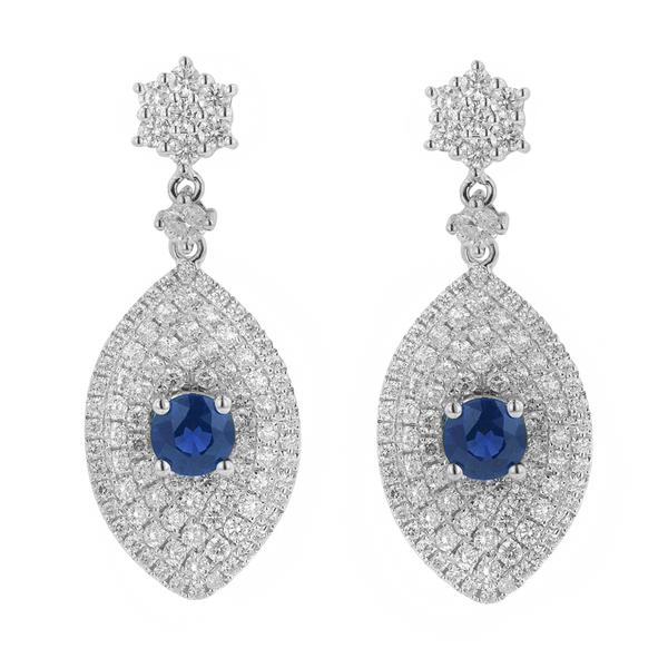 View 18Kw or 18ky/18kr Gold Sapphire Earrings