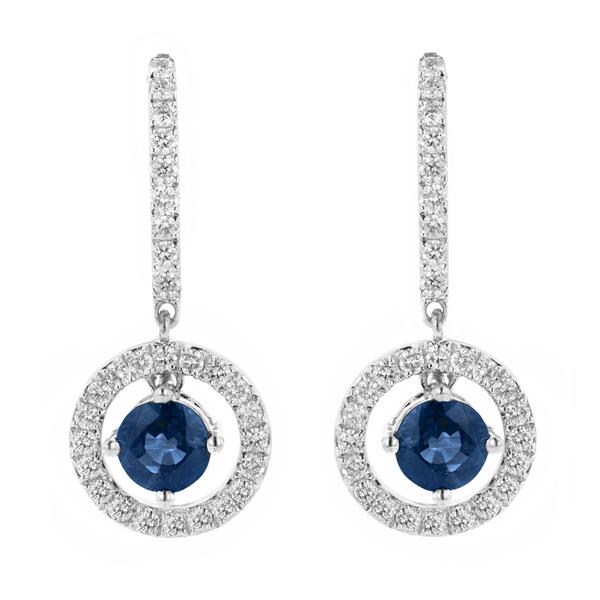 View 18Kw or 18ky/18kr Gold Sapphire Earrings