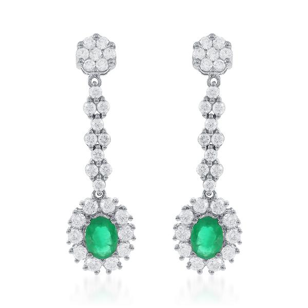 View 18Kw or 18ky/18kr Gold Emerald Earrings