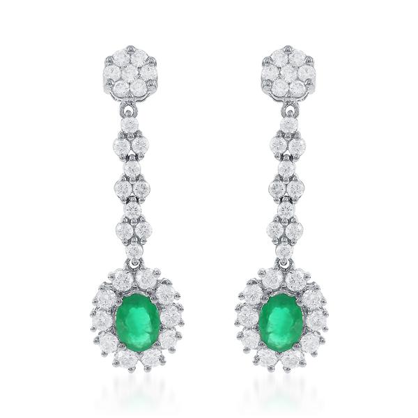 View 18Kw or 18ky/18kr Gold Emerald Earrings