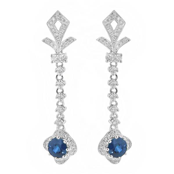 View 18Kw or 18ky/18kr Gold Sapphire Earrings