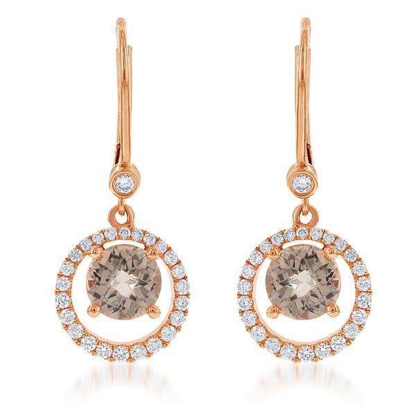 View 14Kw or y/14kr Gold Morganite Earrings