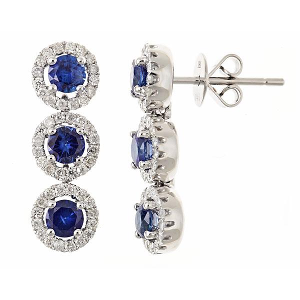 View 14Kw or y/14kr Gold Sapphire Earrings