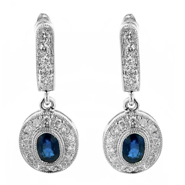 View 14Kw or y/14kr Gold Sapphire Earrings