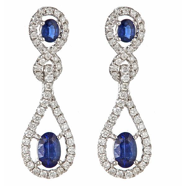 View 14Kw or y/14kr Gold Sapphire Earrings