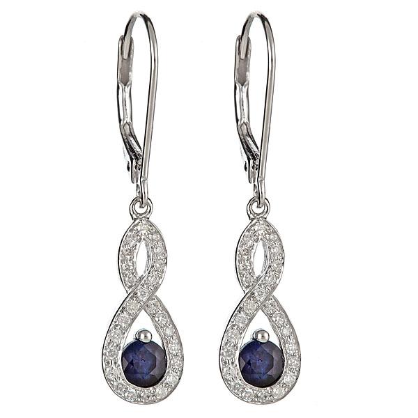 View 14Kw or y/14kr Gold Sapphire Earrings