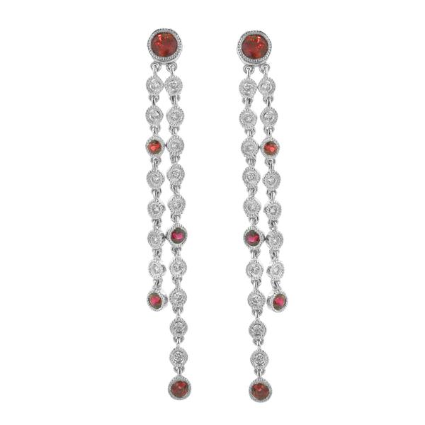 View 14Kw or y/14kr Gold Ruby Earrings