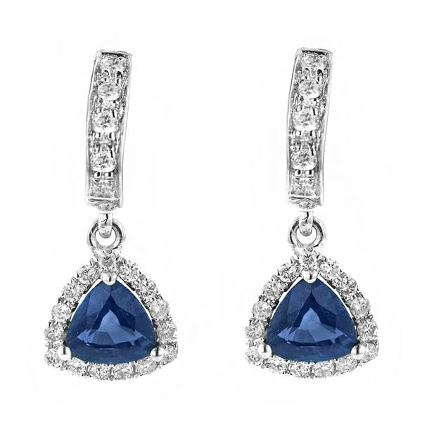 View 14Kw or y/14kr Gold Sapphire Earrings