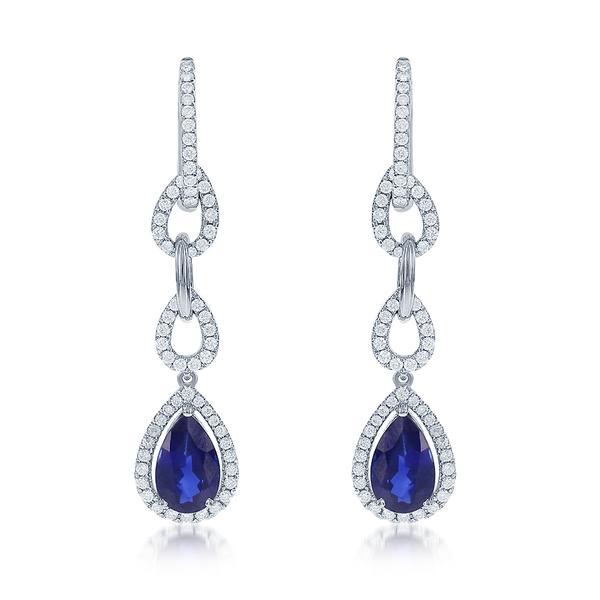 View 18Kw or 18ky/18kr Gold Sapphire Earrings