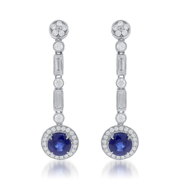 View 18Kw or 18ky/18kr Gold Sapphire Earrings