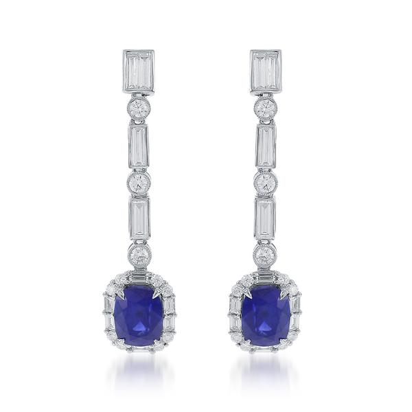 View 18Kw or 18ky/18kr Gold Sapphire Earrings