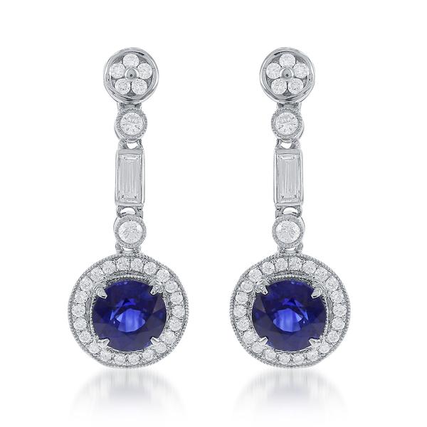 View 18Kw or 18ky/18kr Gold Sapphire Earrings