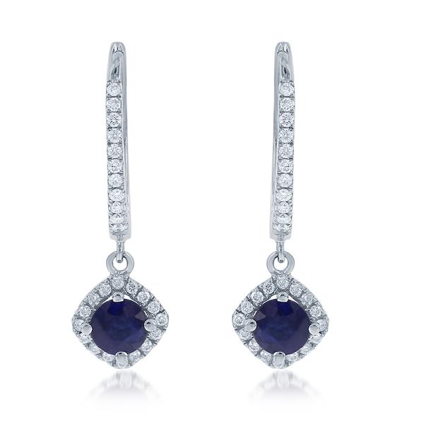 View 14Kw or y/14kr Gold Sapphire Earrings