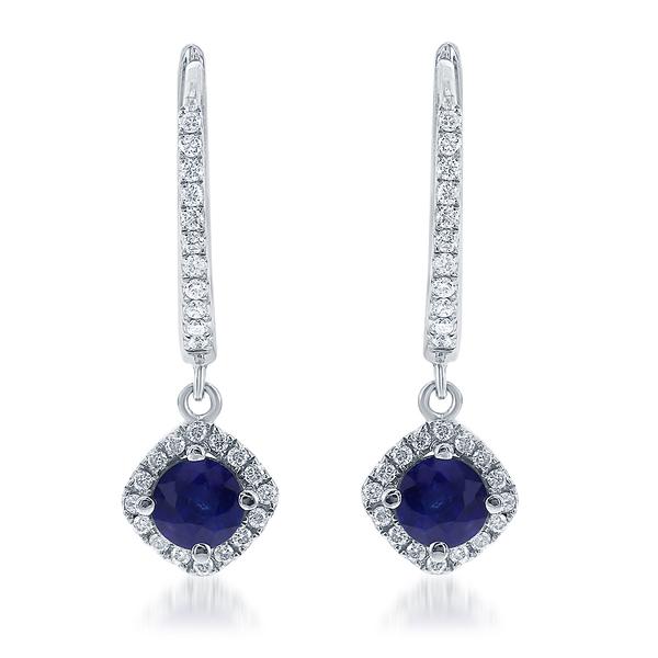 View 14Kw or y/14kr Gold Sapphire Earrings
