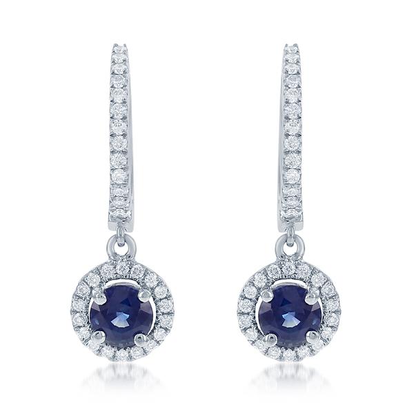 View 14Kw or y/14kr Gold Sapphire Earrings