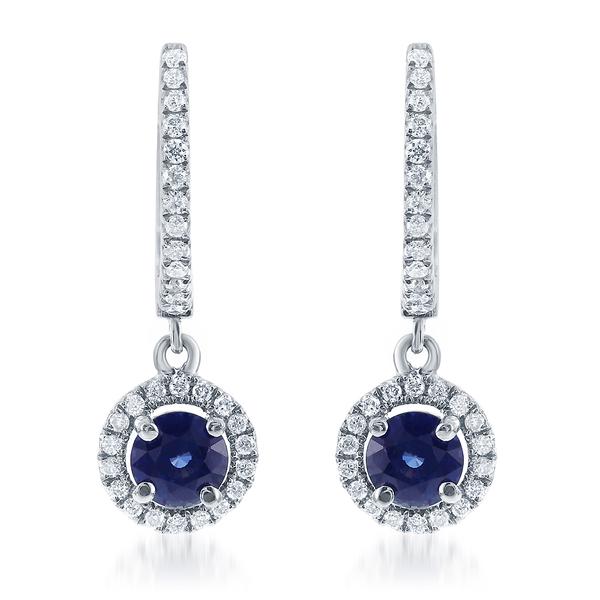 View 14Kw or y/14kr Gold Sapphire Earrings