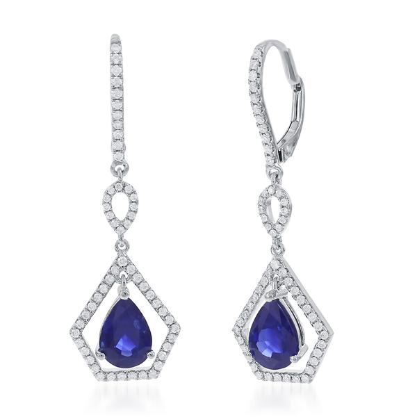 View 14Kw or y/14kr Gold Sapphire Earrings