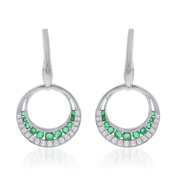 View 14Kw or y/14kr Gold Emerald Earrings