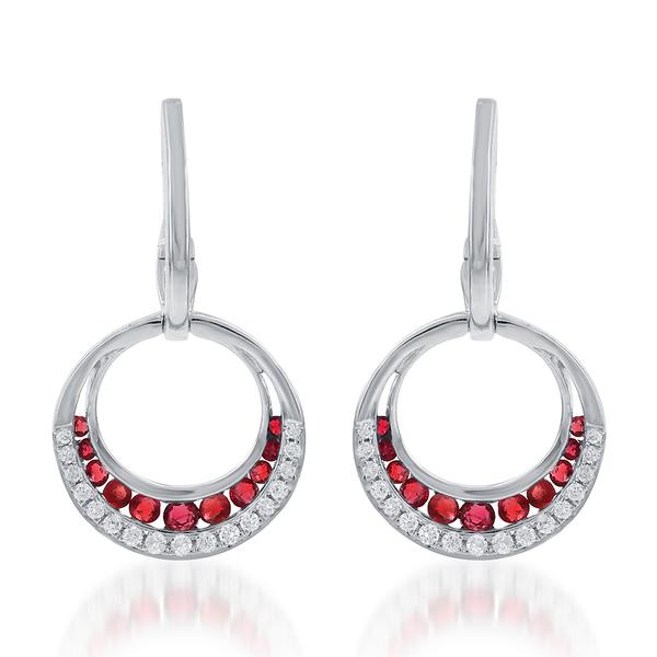 View 14Kw or y/14kr Gold Ruby Earrings