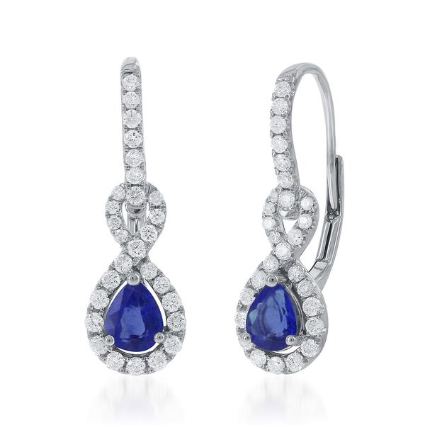 View 14Kw or y/14kr Gold Sapphire Earrings