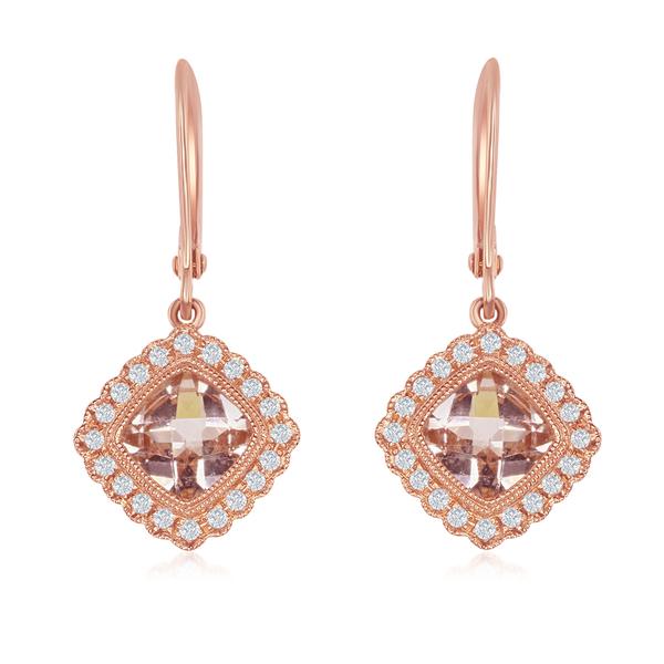 View 14Kw or y/14kr Gold Morganite Earrings