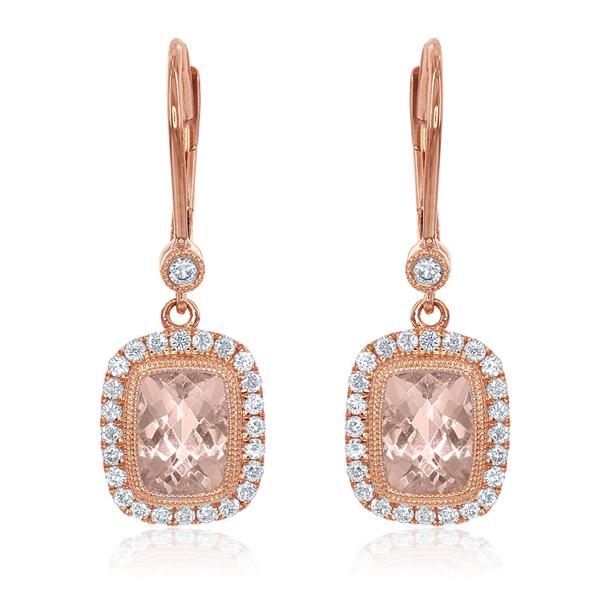 View 14Kw or y/14kr Gold Morganite Earrings