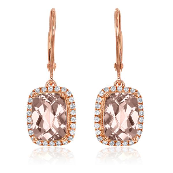 View 14Kw or y/14kr Gold Morganite Earrings