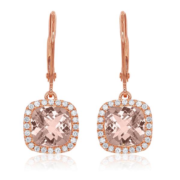 View 14Kw or y/14kr Gold Morganite Earrings